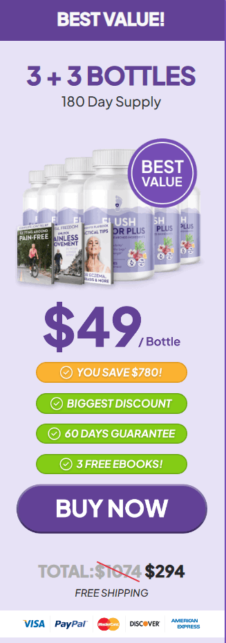 Flush Factor Plus 6 bottle